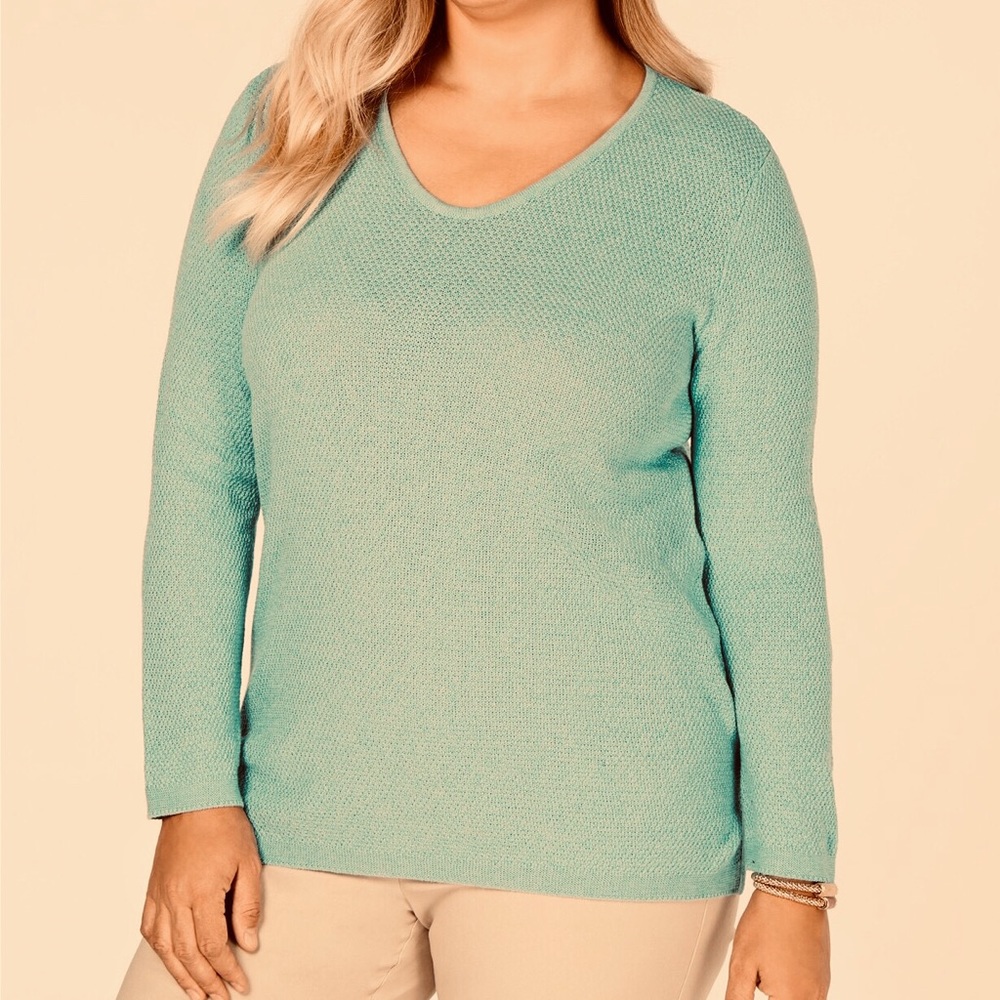 NWT Plus Size Cotton Marled-Knit Tunic